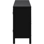 Sideboard with Artificial Rattan Door and Metal Handles - 47.2L x 11.8W x 31.5H