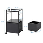 Mobile Vertical File Cabinet with Filing Holders, Printer Stand with Open Storage Shelf, fits A4 or Letter Size for Home Office