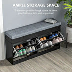 Modern Shoe Rack Bench for Entryway,Storage Organizer with Cushion