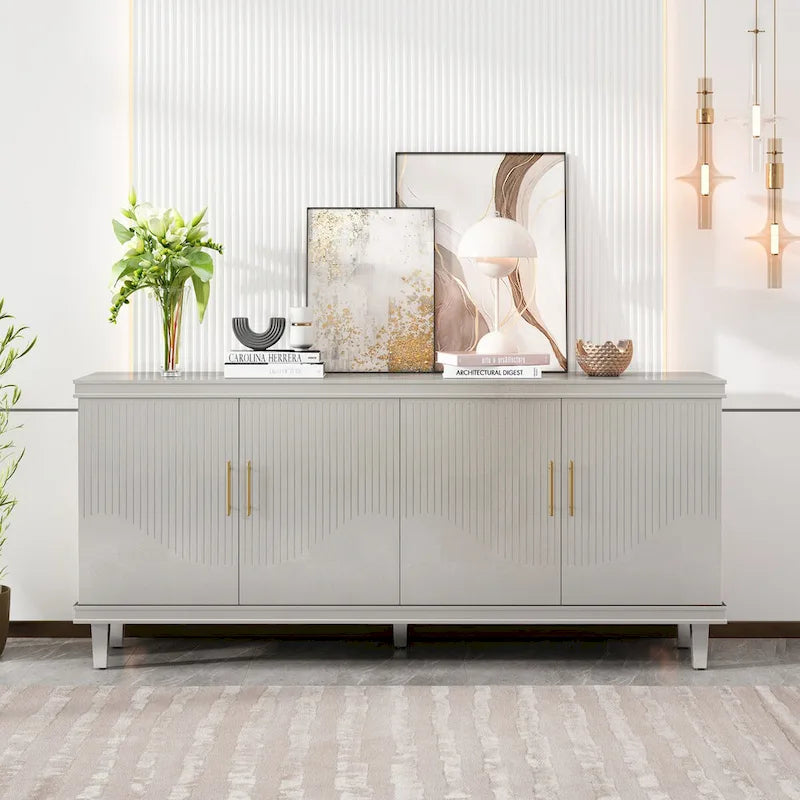 70.07Large Size 4-Door Cabinet, Same as Living Room, Kitchen, Bedroom, Hallway (Champagne)