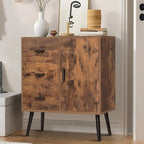 Storage Cabinet with Rattan Door 3 Drawers - 11.8D x 31.5W x 30.7H