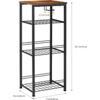 4 Tier Bathroom Storage Shelf with Toilet Paper Holder