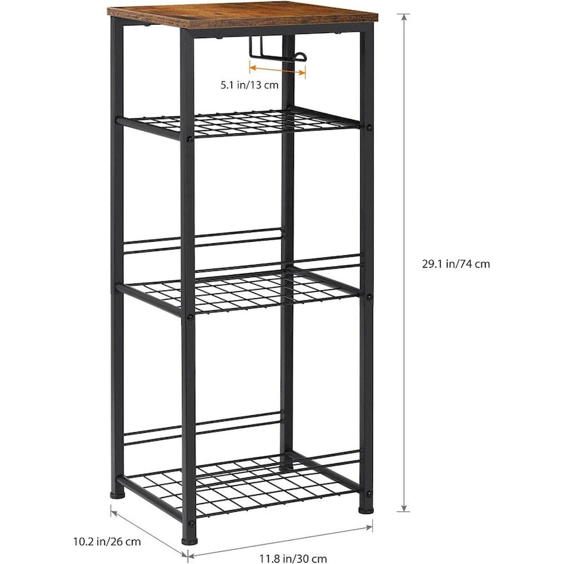 4 Tier Bathroom Storage Shelf with Toilet Paper Holder