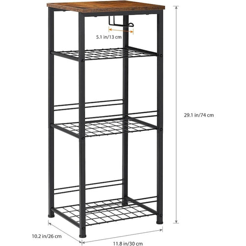 4 Tier Bathroom Storage Shelf with Toilet Paper Holder