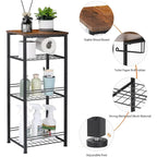 4 Tier Bathroom Storage Shelf with Toilet Paper Holder