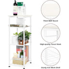 4 Tier Bathroom Storage Shelf with Toilet Paper Holder