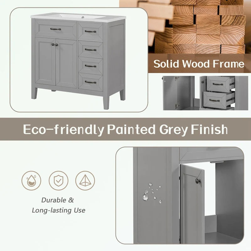 Bathroom Cabinet with Drawers and Sink Combo