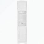 Tall Bathroom Storage Cabinet with Two Doors and Adjustable Shelves