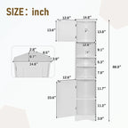 Tall Bathroom Storage Cabinet with Two Doors and Adjustable Shelves