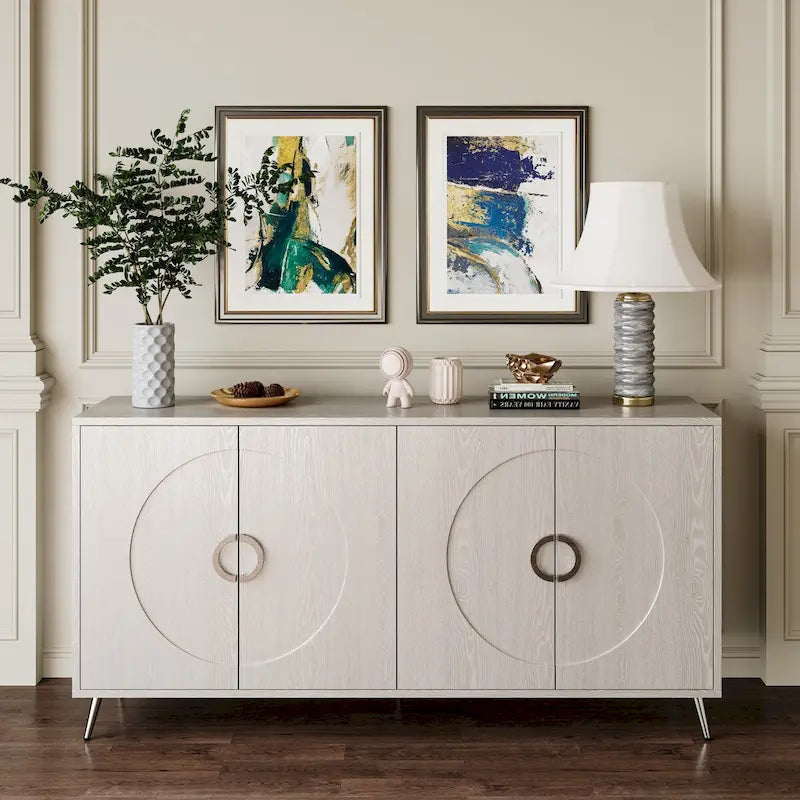 59.84W 4 Door Wooden Cabinet Sideboard Buffet