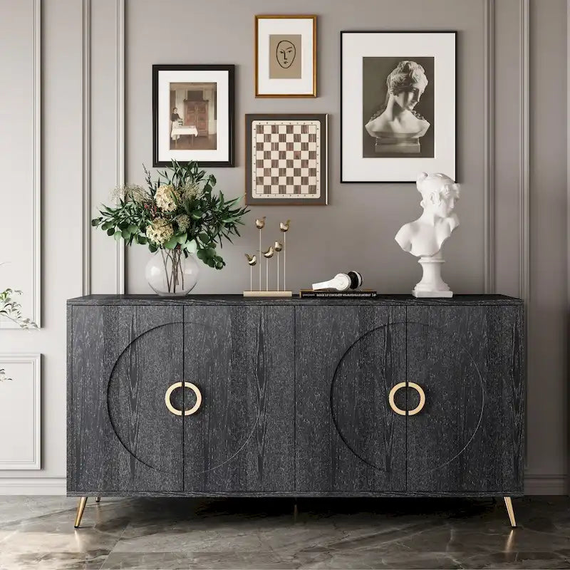 59.84W 4 Door Wooden Cabinet Sideboard Buffet