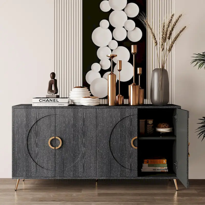 59.84W 4 Door Wooden Cabinet Sideboard Buffet