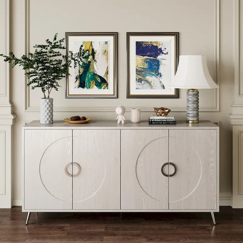 59.84W 4 Door Wooden Cabinet Sideboard Buffet