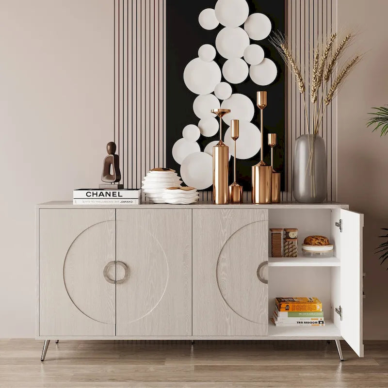 59.84W 4 Door Wooden Cabinet Sideboard Buffet
